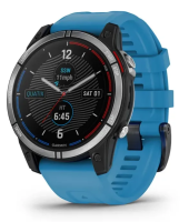 Мультиспортивные часы Garmin Quatix 7 с синим силиконовым ремешком