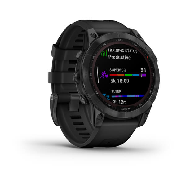 Мультиспортивные часы Garmin Fenix 7 Solar серый с черным ремешком