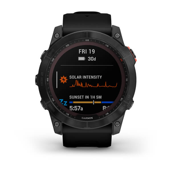 Мультиспортивные часы Garmin Fenix 7X Sapphire Solar серый с черным ремешком