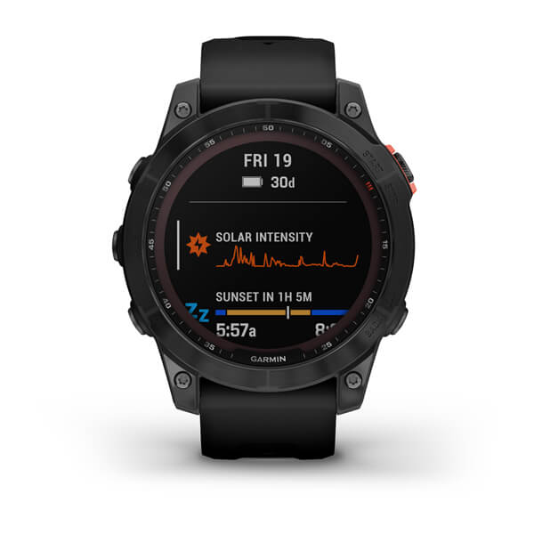 Мультиспортивные часы Garmin Fenix 7 Solar серый с черным ремешком