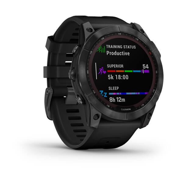 Мультиспортивные часы Garmin Fenix 7X Sapphire Solar серый с черным ремешком