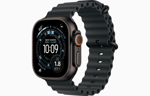 Apple Watch Ultra 3, 49mm, Black Titanium, Black Ocean Band, MF0J4