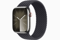 Apple Watch Series 9, 45mm, Silver / Midnight Braided Solo Loop 