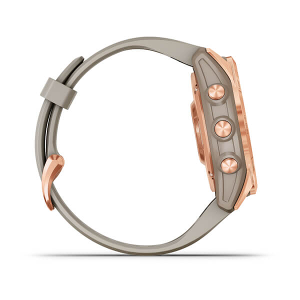 Мультиспортивные часы Garmin Fenix 7S, розовое золото с песочным силиконовым ремешком