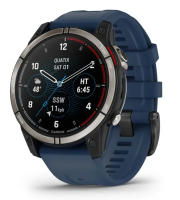 Мультиспортивные часы Garmin Quatix 7 Sapphire титановый с синим силиконовым ремешком