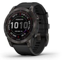 Мультиспортивные часы Garmin Fenix Sapphire Solar, титановый черный DLC с черным ремешком
