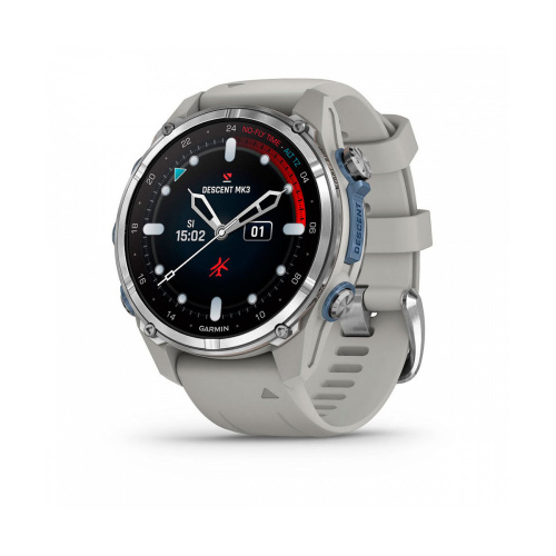Мультиспортивные часы Garmin Descent MK3 Stainless Steel Fog Gray