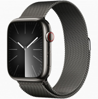Apple Watch Series 9, 41mm, Stainless Steel, Graphite/ Milanese Loop