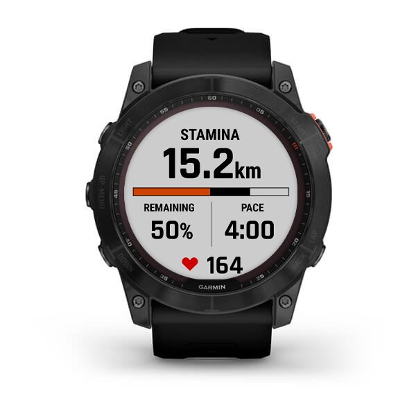 Мультиспортивные часы Garmin Fenix 7X Sapphire Solar серый с черным ремешком