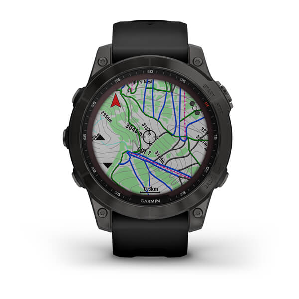 Мультиспортивные часы Garmin Fenix Sapphire Solar, титановый черный DLC с черным ремешком