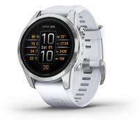Мультиспортивные часы Garmin epix Pro (Gen 2) Standard Edition 42 мм, серебристый корпус, белый ремешок