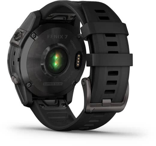 Мультиспортивные часы Garmin Fenix 7 Sapphire Solar, титановый серый DLC с черным ремешком