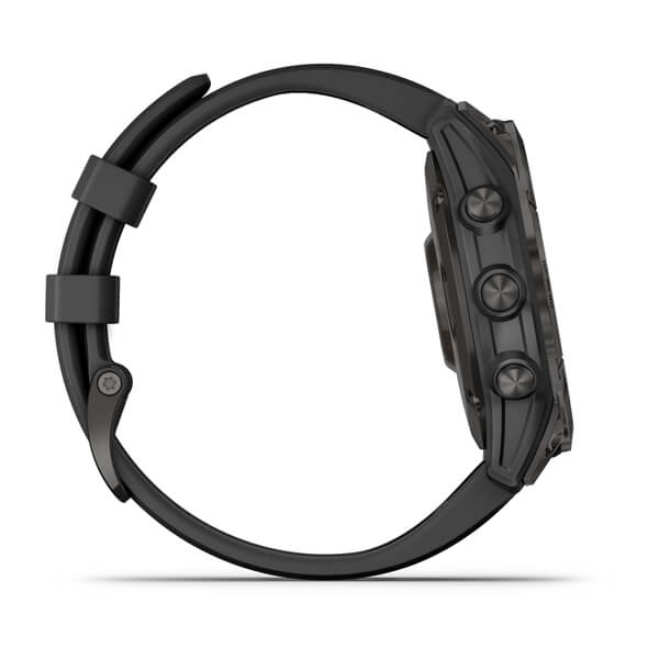 Мультиспортивные часы Garmin Fenix Sapphire Solar, титановый черный DLC с черным ремешком