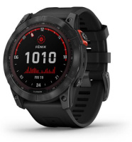 Мультиспортивные часы Garmin Fenix 7X Sapphire Solar серый с черным ремешком