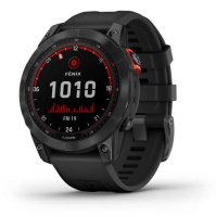 Мультиспортивные часы Garmin Fenix 7 Solar серый с черным ремешком