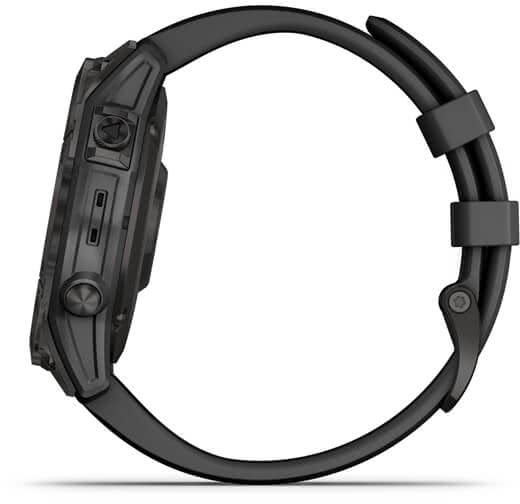 Мультиспортивные часы Garmin Fenix 7 Sapphire Solar, титановый серый DLC с черным ремешком