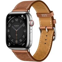 Apple Watch Series 8, 45 мм, Silver Stainless/Hermès Gold H Diagonal Single Tour