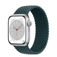 Apple Watch Series 8, 41 мм, Silver/Rainforest braided solo loop, размер 3