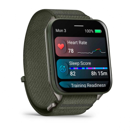 Мультиспортивные часы Garmin Venu X1 Black with Slate Titanium Caseback and MOSS Comfortfit Nylon Band фото