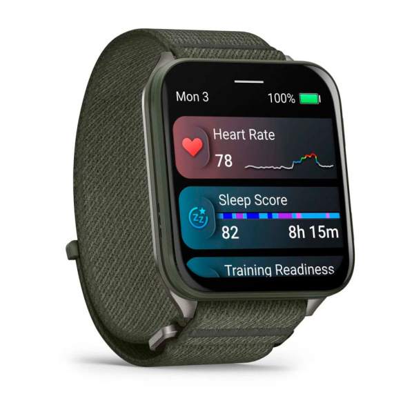 Мультиспортивные часы Garmin Venu X1 Black with Slate Titanium Caseback and MOSS Comfortfit Nylon Band фото