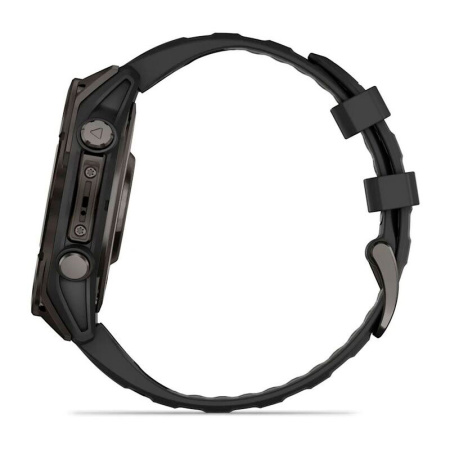Умные часы Garmin Fenix 8, 47 мм, Amoled Sapphire Carbon Gray DLC Titanium with Black/Pebble Gray Silicone