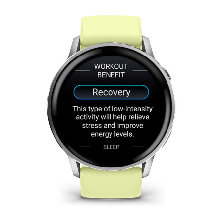 Мультиспортивные часы Garmin Venu 4, 45 мм, Silver with Citron Silicone Band фото
