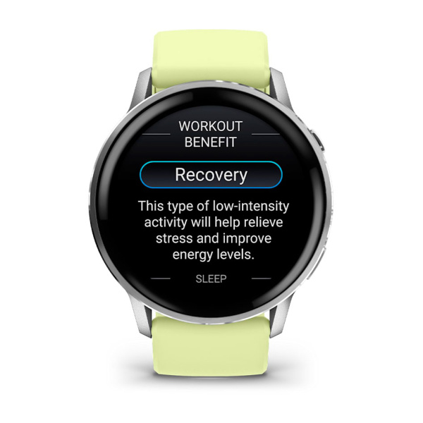 Мультиспортивные часы Garmin Venu 4, 45 мм, Silver with Citron Silicone Band фото