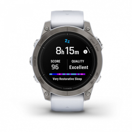 Мультиспортивные часы Garmin Epix Pro (Gen 2) Sapphire Edition 47 мм, титановый, белый DLC, белый ремешок