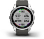 Мультиспортивные часы Garmin Fenix 7S, серебристый с графитовым силиконовым ремешком