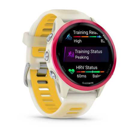 Фото Мультиспортивные часы Garmin ForeRunner 570 42mm Raspberry Aluminum with Translucent Bone/Mango Band