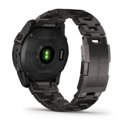Мультиспортивные часы Garmin Fenix 7X Sapphire Solar титановый угольно-серый DLC с угольно-серым титановым DLC браслетом