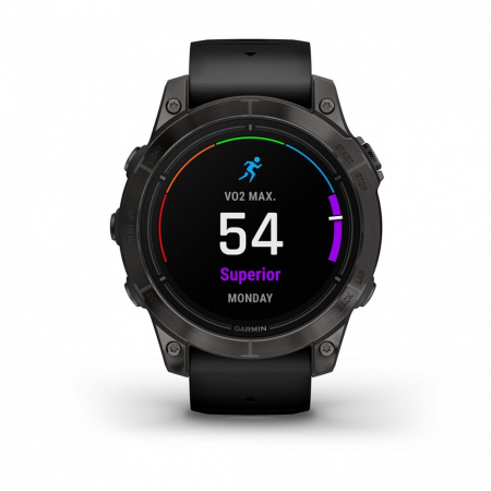 Мультиспортивные часы Garmin Epix Pro (Gen 2) Sapphire Edition 47 мм, титановый, угольно-серый DLC, черный ремешок