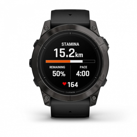 Мультиспортивные часы Garmin Epix Pro (Gen 2) Sapphire Edition 51 мм, титановый угольно-серый, DLC, черный силиконовый ремешок