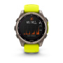 Умные часы Garmin Fenix 8, 51мм Solar Sapphire Carbon Gray DLC Titanium with Amp Yellow/Graphite Silicone Band