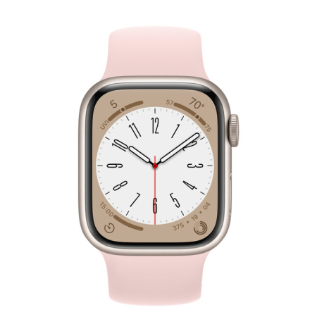 Apple Watch Series 8, 41 мм, Silver/Chalk pink solo loop, размер 3