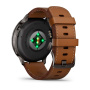Мультиспортивные часы Garmin Venu 4, 45 мм, Slate with Black Silicone Band and Brown Leather Band фото