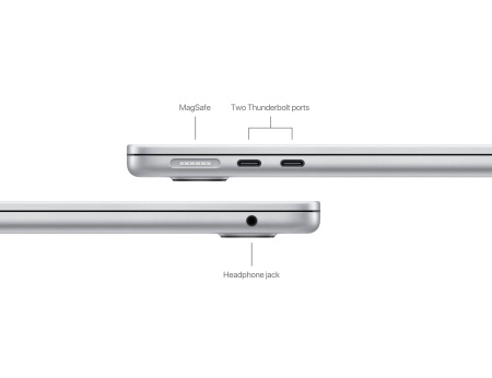 Apple MacBook Air 13" (M3, 8C CPU, 8C GPU, 2024), 16 ГБ, 256 ГБ SSD, Silver (серебристый)