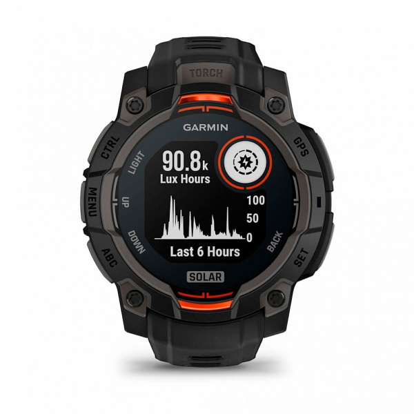 Мультиспортивные часы Garmin INSTINCT 3 Solar Black, 45 mm