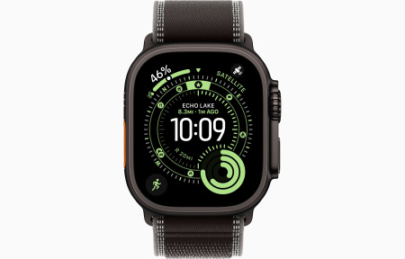Apple Watch Ultra 3, 49mm, Black, Black Charcoal Trail Loop M/L