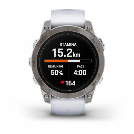Мультиспортивные часы Garmin Epix Pro (Gen 2) Sapphire Edition 47 мм, титановый, белый DLC, белый ремешок