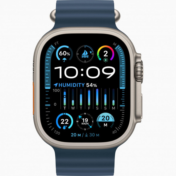 Apple Watch Ultra 2, 49mm, Titanium Blue Ocean Band