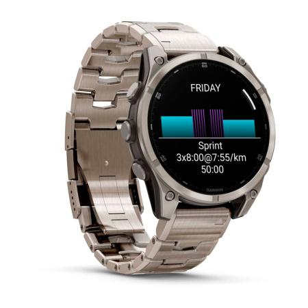 Умные часы Garmin Fenix 8, 47 мм, Amoled Sapphire Titanium Band,Graphite Silicone Band