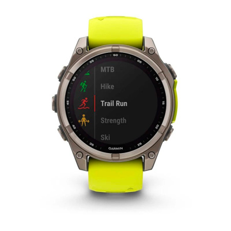 Умные часы Garmin Fenix 8, 47 мм, Solar, Sapphire Titanium, Yellow