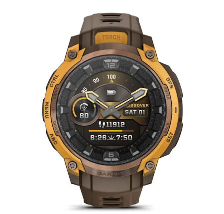 фотоМультиспортивные часы Garmin Instinct Crossover AMOLED Bronze/Sunburst