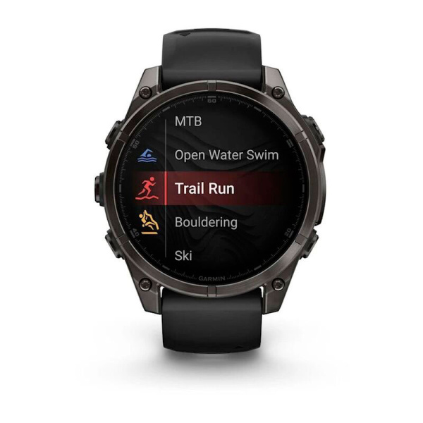 Умные часы Garmin Fenix 8, 47 мм, Amoled Sapphire Carbon Gray DLC Titanium with Black/Pebble Gray Silicone