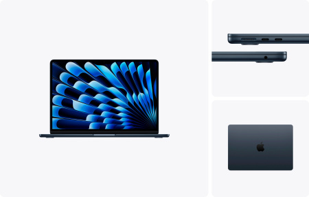 Фото Apple MacBook Air 13" (M5, 10C CPU, 10C GPU, 2026), 32 ГБ, 2 ТБ SSD, Midnight (Полуночный черный)