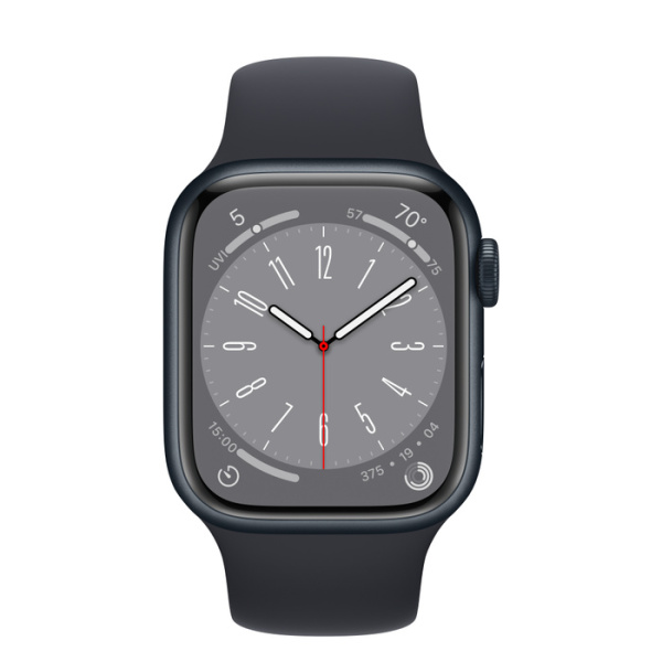 Apple Watch Series 8, 41 мм, Black Stainless/Midnight sport