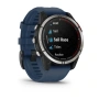 Мультиспортивные часы Garmin Quatix 7 Sapphire титановый с синим силиконовым ремешком