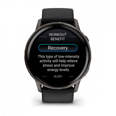 Мультиспортивные часы Garmin Venu 4, 45 мм, Slate with Black Silicone Band фото
