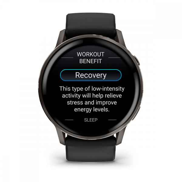 Мультиспортивные часы Garmin Venu 4, 45 мм, Slate with Black Silicone Band фото